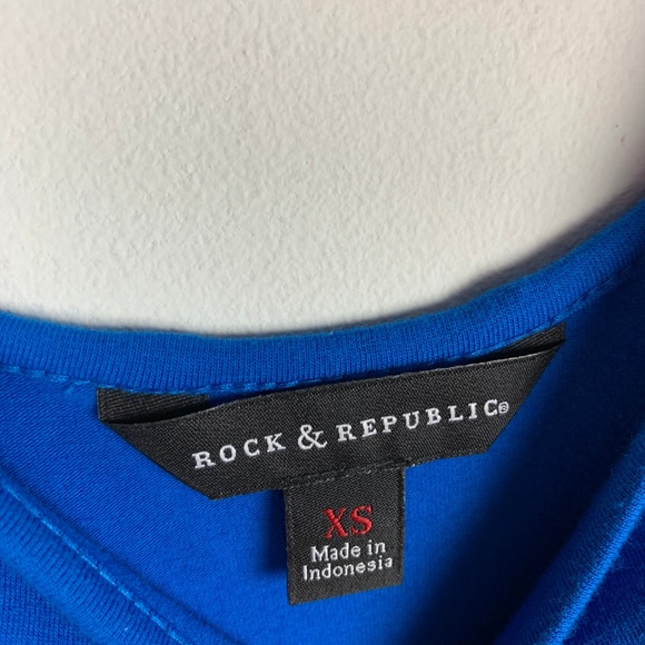 ROCK & REPUBLIC — Blue Mesh Bodycon Mini Dress XS - Picture 6 of 8
